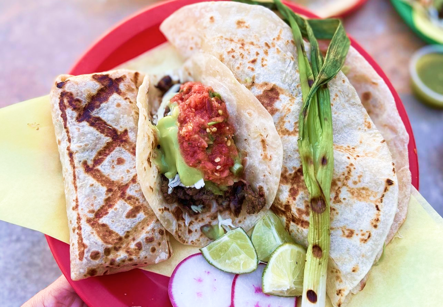 burrito and taco plate